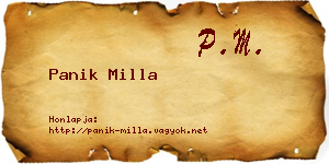 Panik Milla névjegykártya